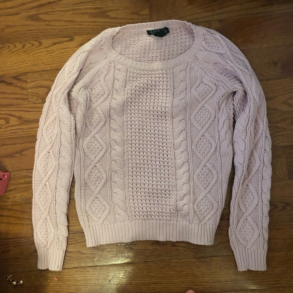 Pink Lauren Ralph Lauren Cable Knit Sweater